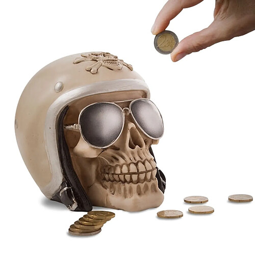 Totalcadeau Tirelire Crâne Casque Moto
