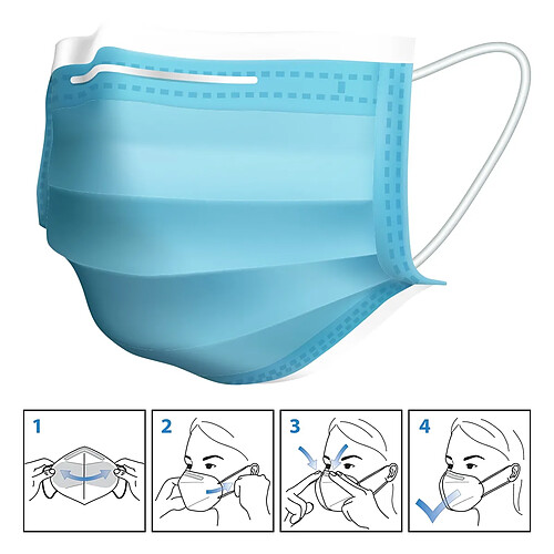 Ecd Germany 10x Masque facial jetable 3 couches