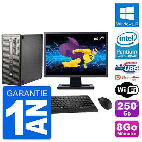 PC HP EliteDesk 800 G1 Intel G3220 RAM 16Go Disque Dur 250Go Windows 10 Wifi