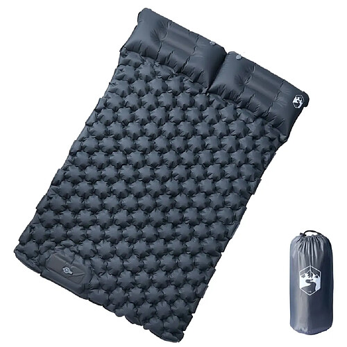 VidaXL Matelas Camping Autogonflant Gris