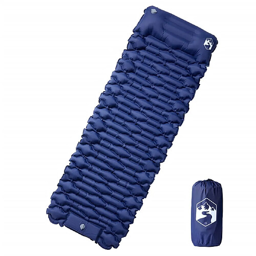 vidaXL Matelas de Camping 1 Personne Bleu Marine