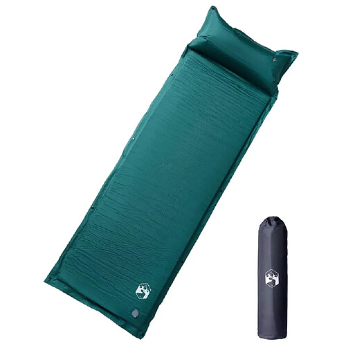 vidaXL Matelas de Camping Autogonflant Vert
