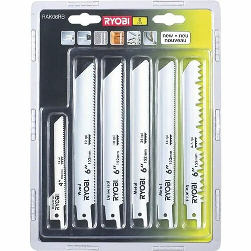 Ryobi lames de scie - lot de 6