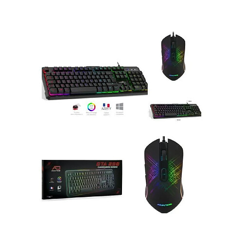 Advance Pack clavier souris gamer - Noir