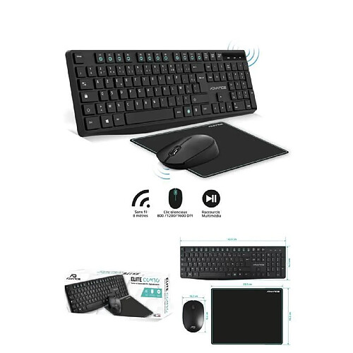 Advance Pack clavier souris sans fil - Noir