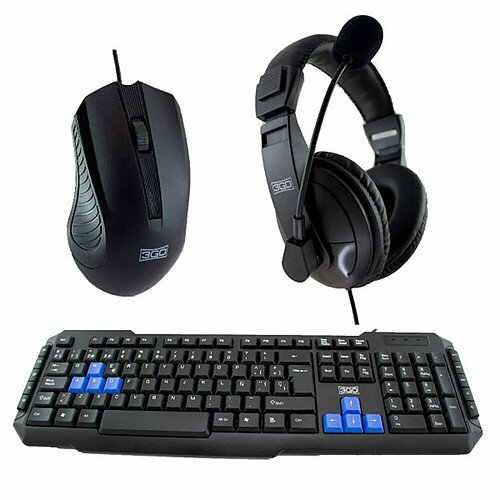 3go Pack clavier souris gamer - Noir