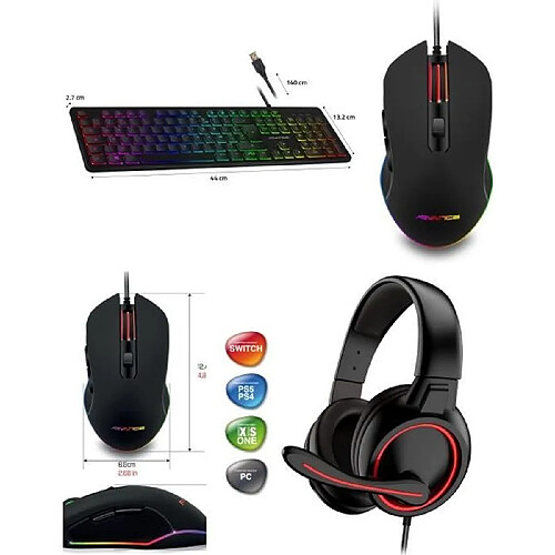 Advance Pack clavier souris gamer - Noir