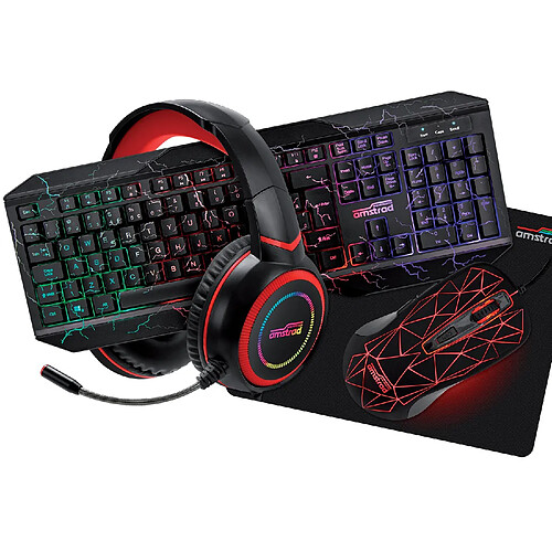 Amstrad Pack clavier souris gamer - Noir