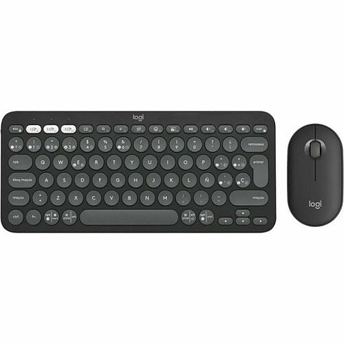 Logitech Pack clavier souris sans fil - Gris et noir