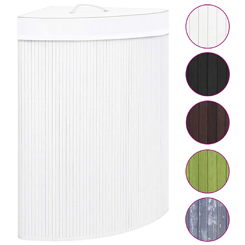 vidaXL Panier à Linge D'Angle - Bambou Blanc