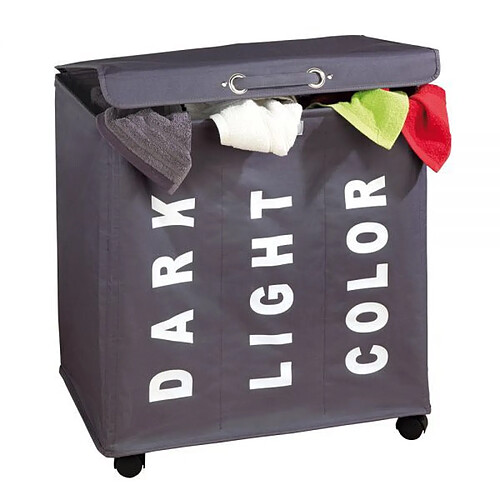 Wenko Panier à linge 3 compartiments - Gris