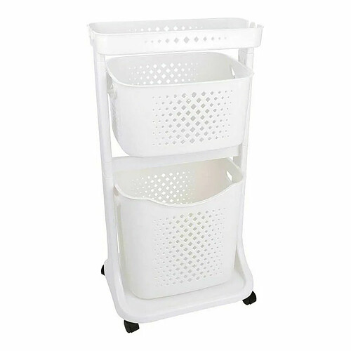 Kipit Panier à linge rectangulaire - Blanc