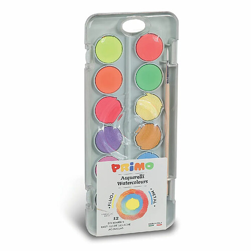 Primo Palette Aquarelle Métallique et Fluo - 12 Couleurs