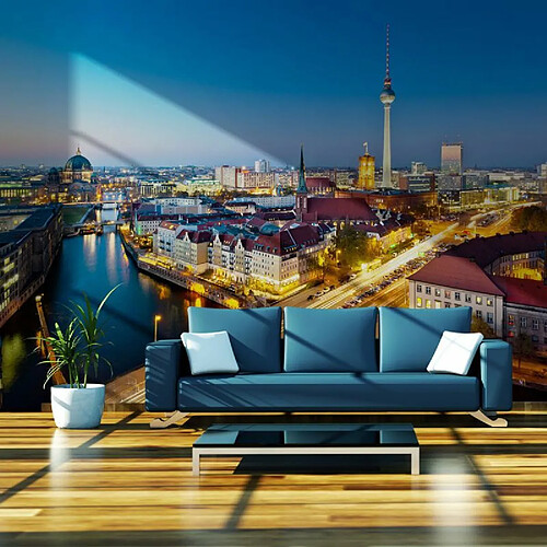 Paris Prix Papier Peint Berlin View From Fischerinsel Night - Multicolore