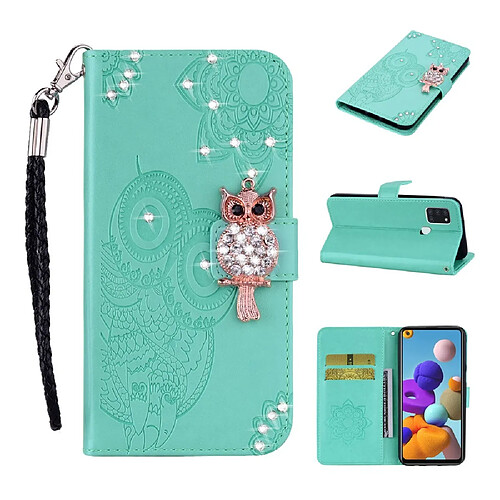 Samsung Galaxy A21s Etui hibou vert