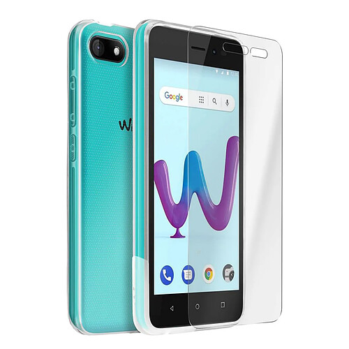Kit Protection Complet Wiko Lenny 2 : Verre Trempé + Coque Antichoc Transparente