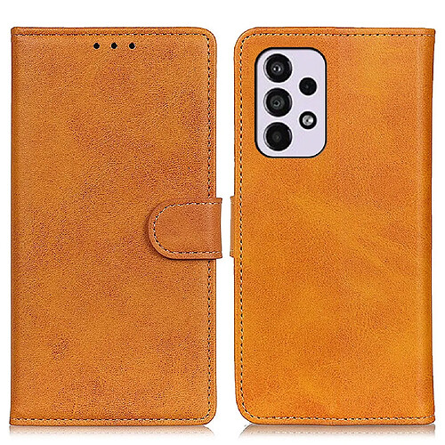 Étui PU avec support - Galaxy A33 5G Marron