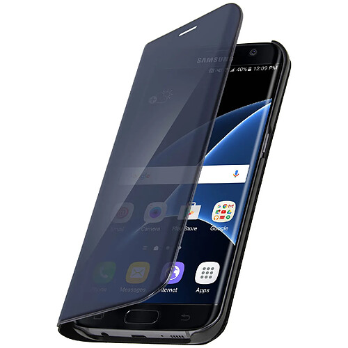 Avizar Étui Galaxy S7 Edge Effet Miroir - Noir