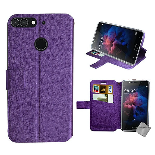 Htdmobiles Étui portefeuille en similicuir Archos Sense 55 DC - Violet