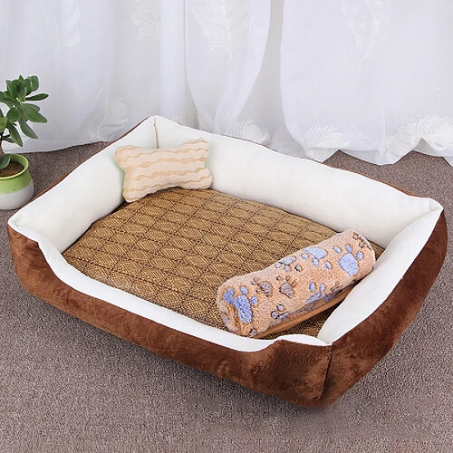 Wewoo - Panier pour chien Coussin - Brun blanc M