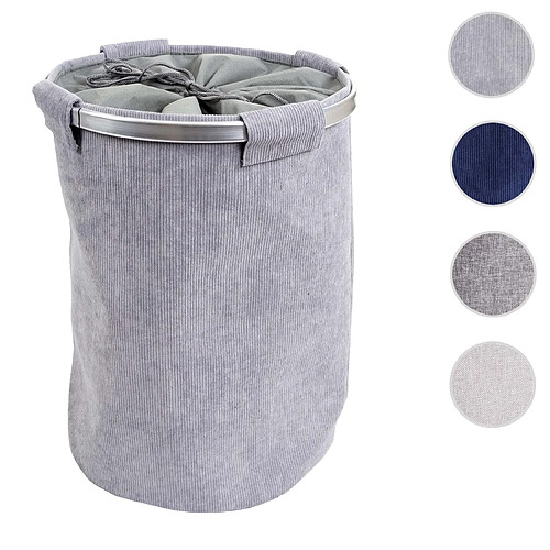 Mendler Bac à linge avec couvercle - Gris