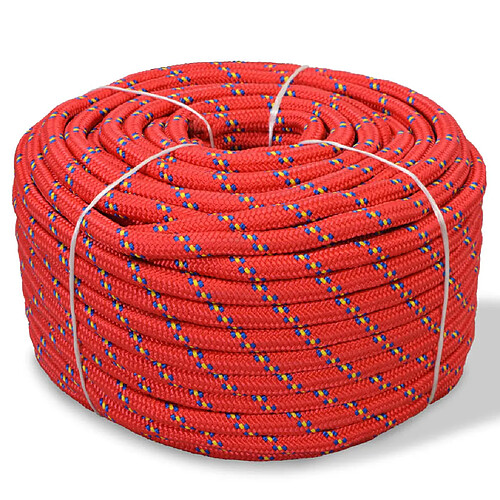 VIDAXL Corde de bateau - 10 mm - Rouge