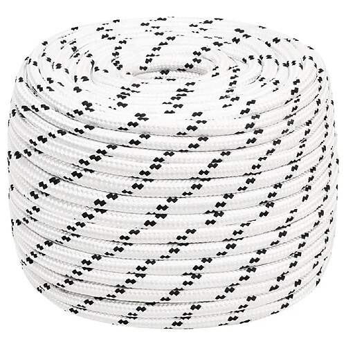vidaXL Corde de bateau tressé 12 mm 25 m - Blanc