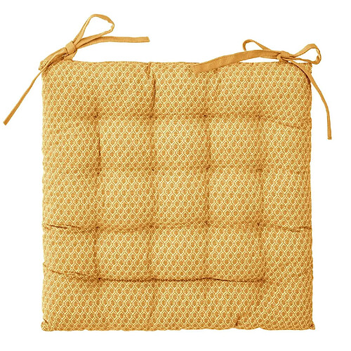 Atmosphera Galette de chaise Otto - 38 x 38 cm. - Jaune