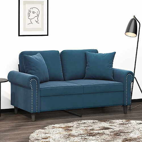 vidaXL Coussins décoratifs - Lot de 2 Bleu