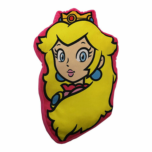Super mario coussin 3D Peach - 40x40 cm - Jaune et rose