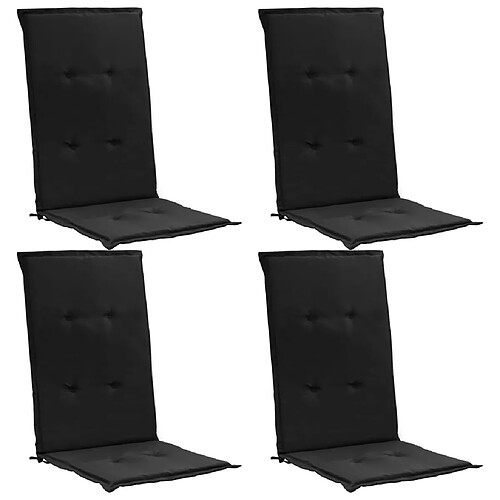 Decoshop26 Lot De 4 Coussins De Chaise - Noir