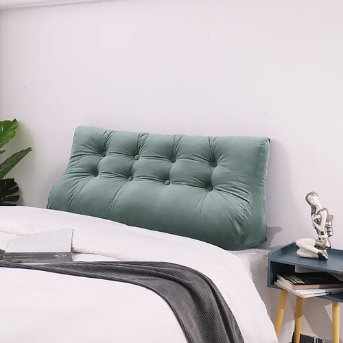 Coussin de lecture triangulaire - 140x25x55 cm - Gris