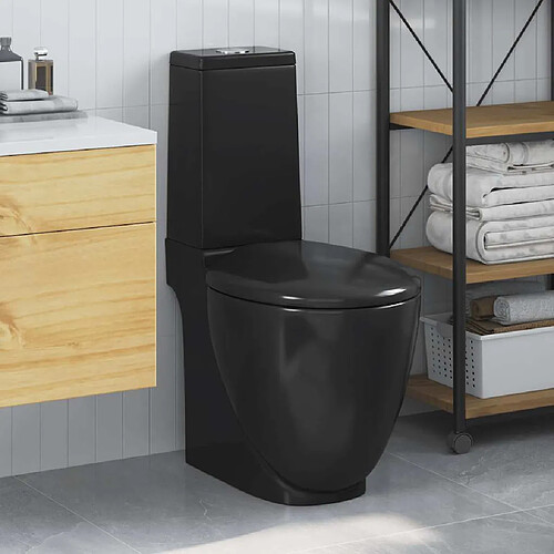 vidaXL Toilette céramique Noir