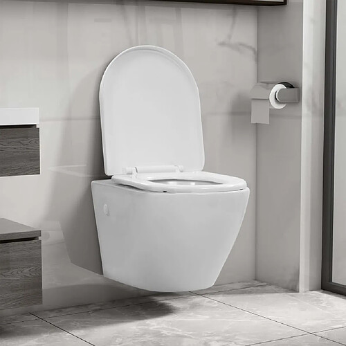 vidaXL Toilette suspendue sans rebord
