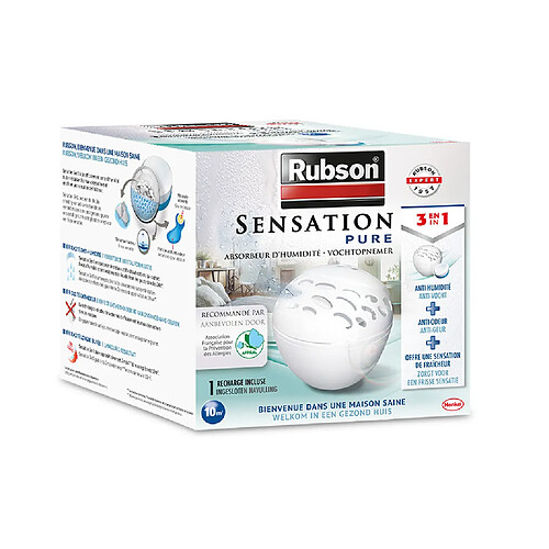 Absorbeur d'humidité + 1 recharge power tab 3en1 - 2091283 - Sensation - RUBSON