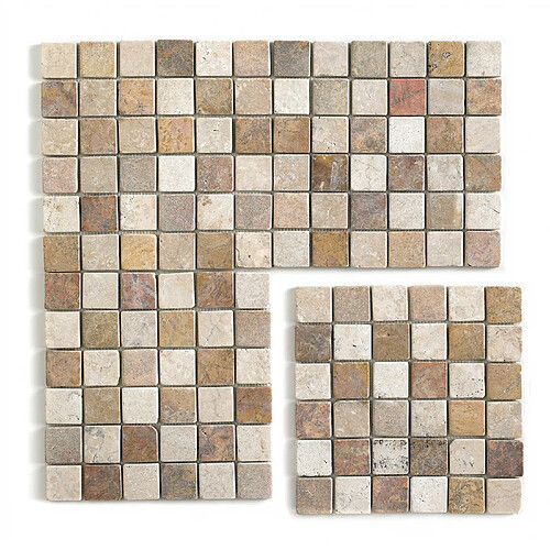 Pegane Carrelage Mosaïque en Marbre Multicolore - 30 x 30 cm