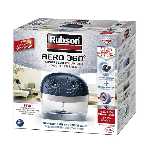 Absorbeur d'humidité 40m2 + 2 recharges - 2012041 - Aero 360° - RUBSON