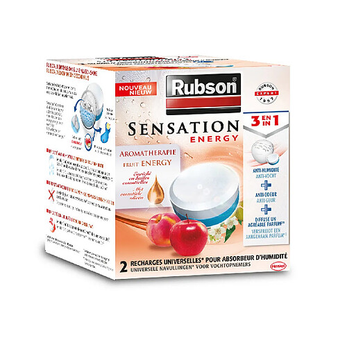 2 x recharges pour absorbeur d?humidité 3en1 fruits - 2091846 - Sensation - RUBSON