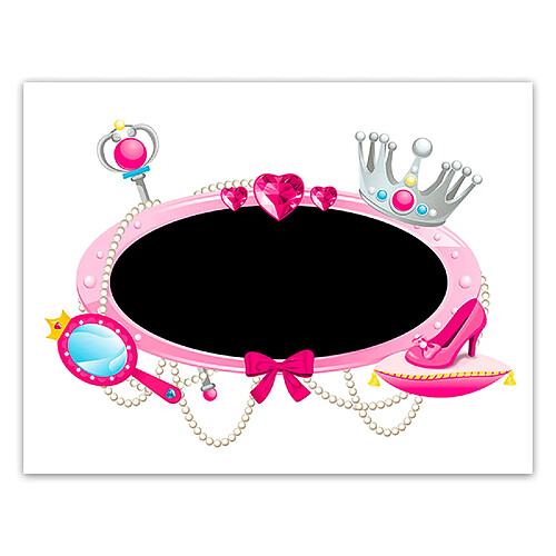 Stc Sticker enfant ardoise Princesse - 70 x 50 cm - Rose