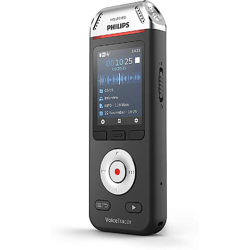 Philips Dictaphone numérique avec logiciel Dragon - Gris Noir