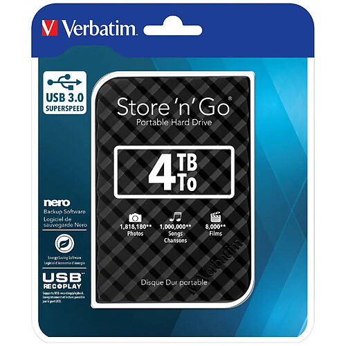 Verbatim Store 'n' Go USB 3.0 4To 2,5"