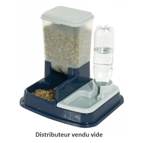 Flamingo Distributeur de croquettes et d'eau Duo Max - 2,5 l - Bleu