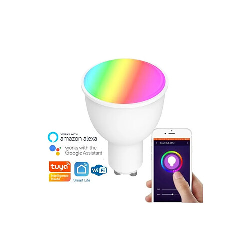 Nivian Ampoule connectée RGBW Spot WiFi GU10 - 380 lm - Blanc