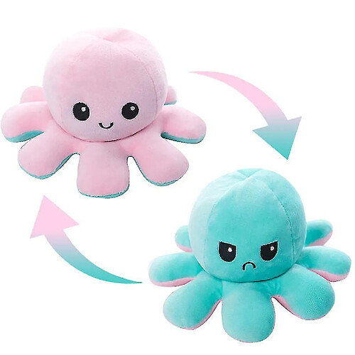Peluche réversible double face octopus