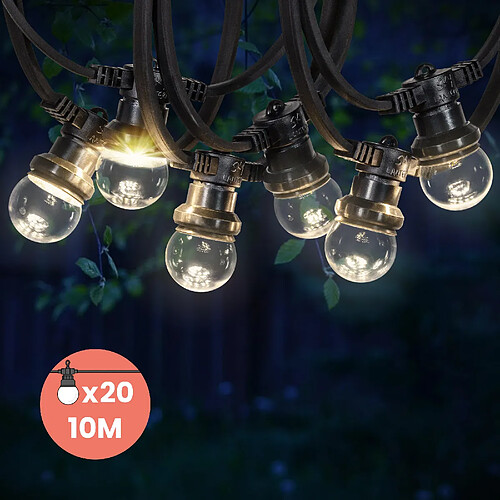 SkyLantern Guirlande Guinguette - 10M 20 Bulbes Transparents