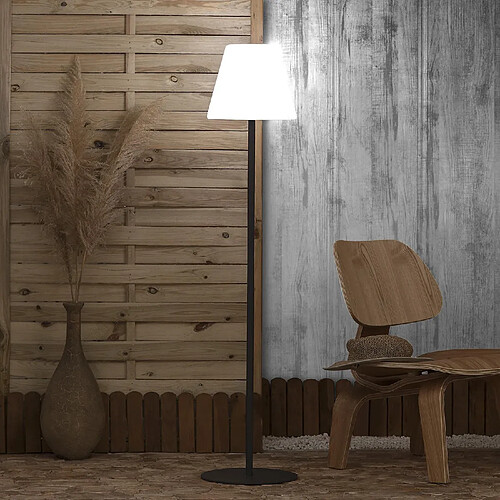 Ledkia Lampadaire LED Solaire Métal Larso Blanc chaud