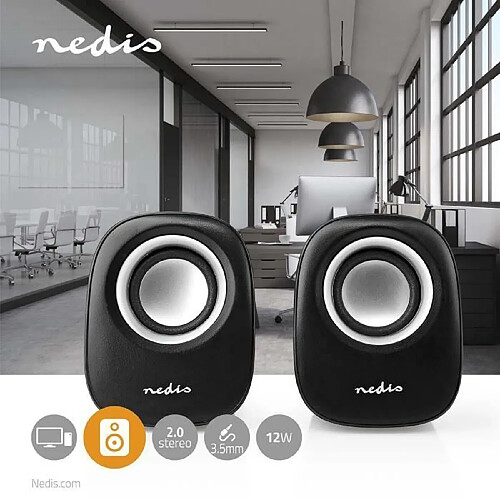 Haut-parleurs PC 2.0 USB - Noir