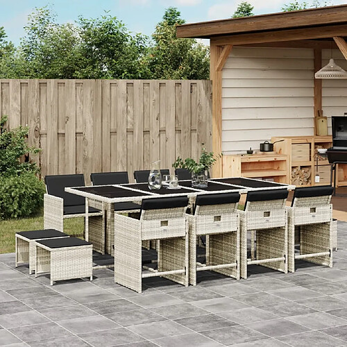 vidaXL Ensemble jardin rotin 13 pcs