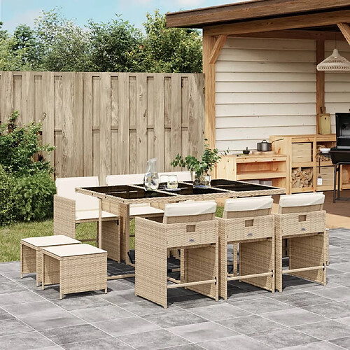 vidaXL Ensemble repas jardin Rotin