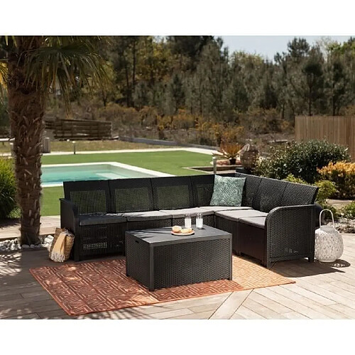 Allibert Salon de jardin canapé d’angle - Gris graphite